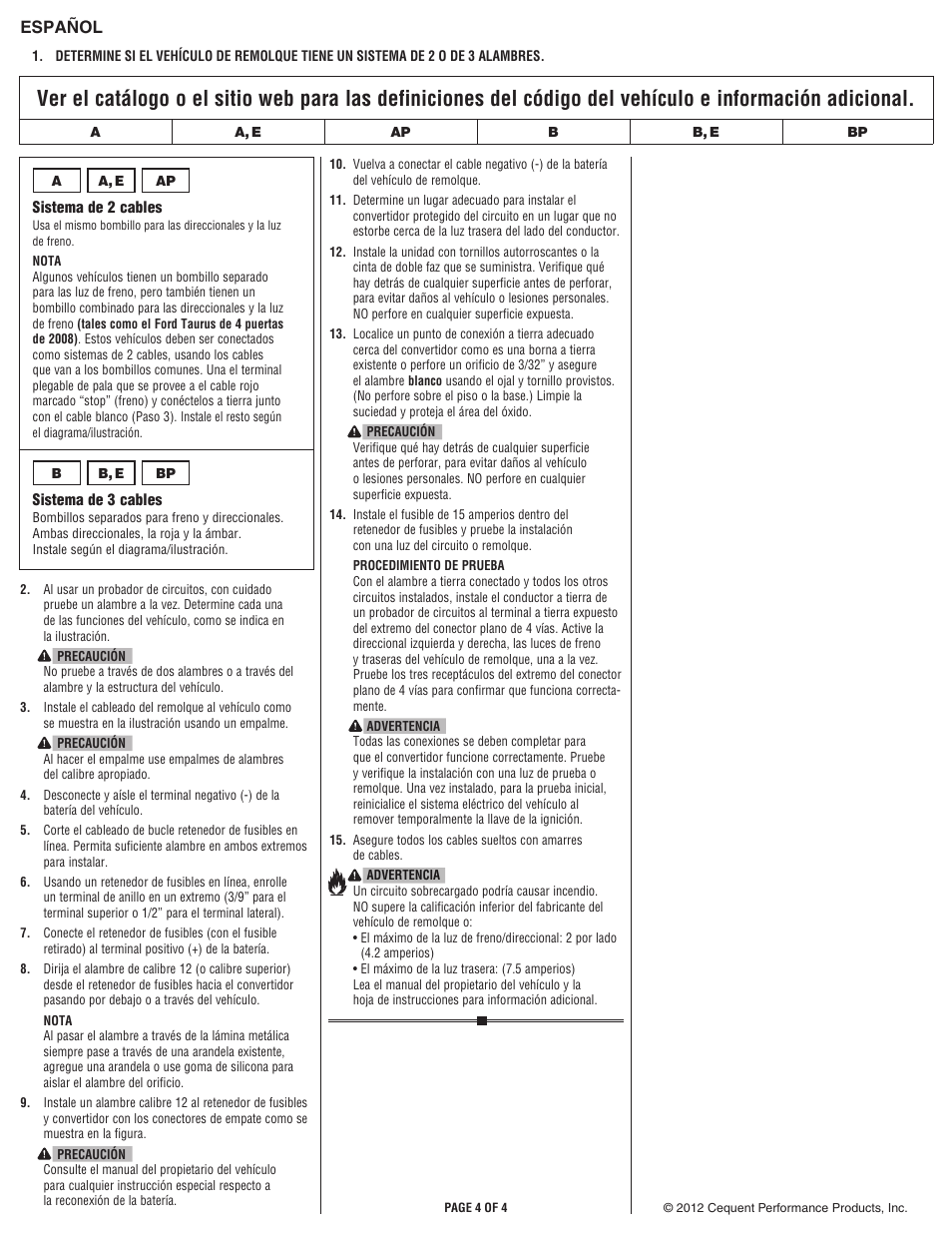 Español | Draw-Tite 119147 MODULITE HD PROTECTOR User Manual | Page 4 / 4