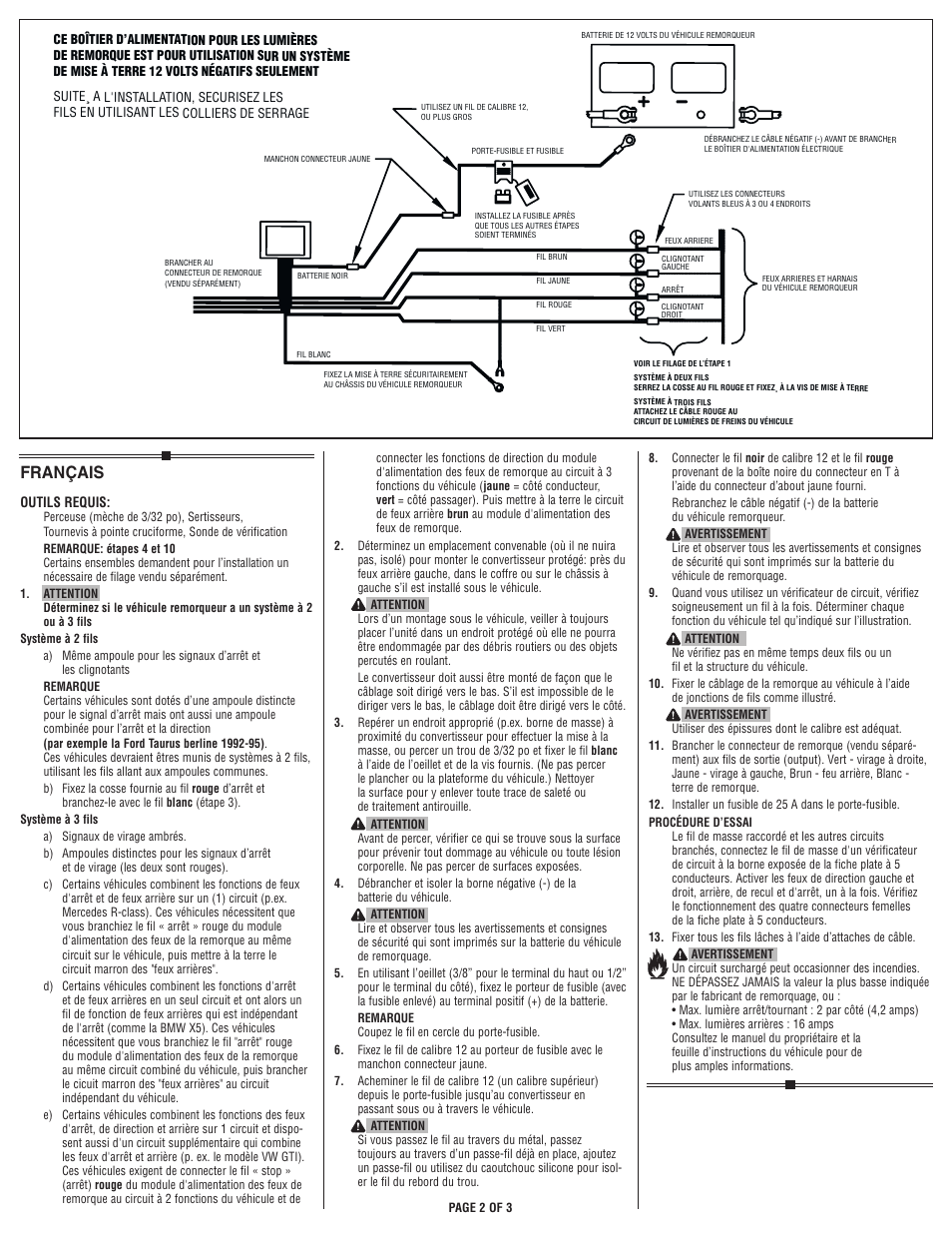 Français | Draw-Tite 119192 MODULITE ULTRA PROTECTOR User Manual | Page 2 / 3