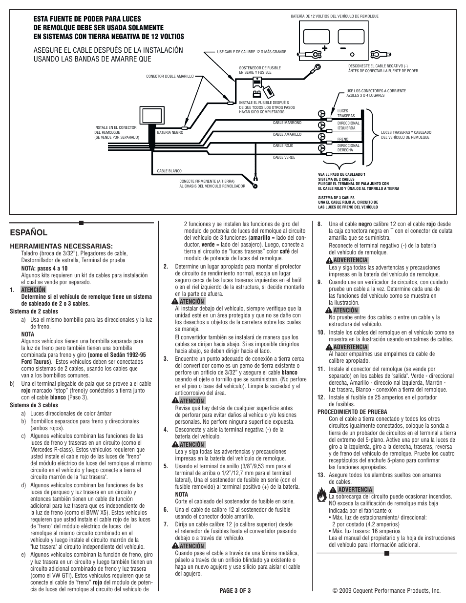 Español | Draw-Tite 119192 MODULITE ULTRA PROTECTOR User Manual | Page 3 / 3