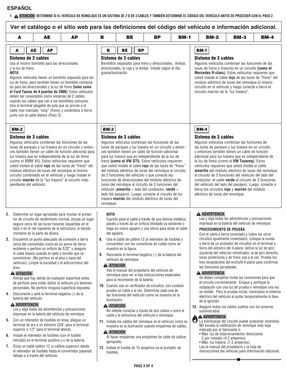 Español | Draw-Tite 119191 MODULITE HD PLUS PROTECTOR User Manual | Page 4 / 4