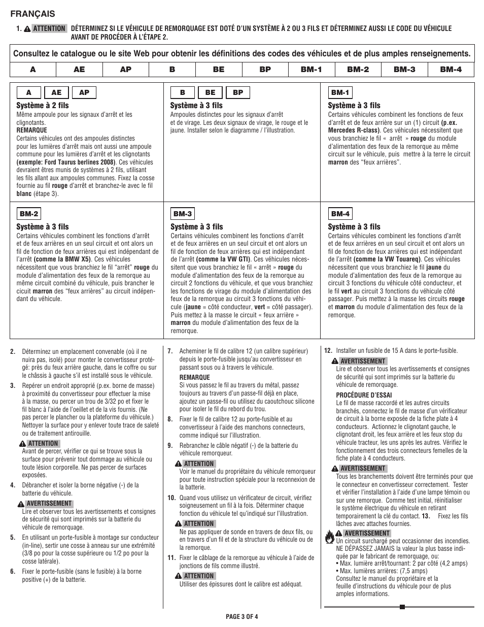 Français | Draw-Tite 119190 MODULITE HD PLUS PROTECTOR User Manual | Page 3 / 4
