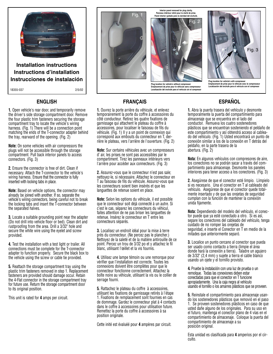 Draw-Tite 118355 T-ONE CONNECTOR User Manual | 1 page