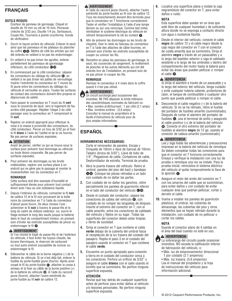 Français, Español | Draw-Tite 118565 T-ONE CONNECTOR User Manual | Page 2 / 2