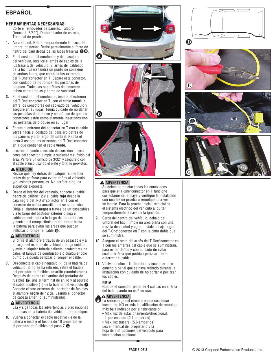 Español | Draw-Tite 118602 T-ONE CONNECTOR User Manual | Page 3 / 3