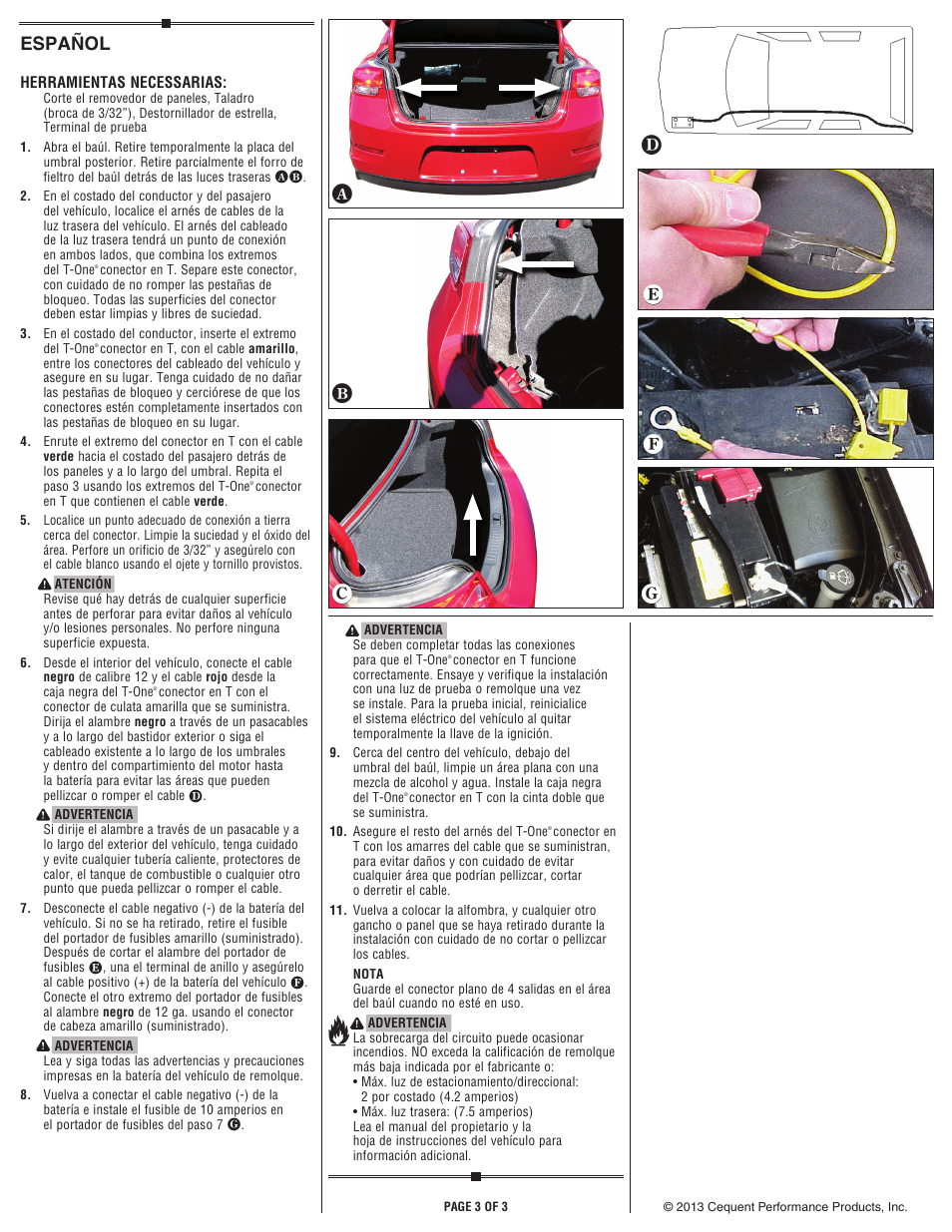 Español | Draw-Tite 118604 T-ONE CONNECTOR User Manual | Page 3 / 3