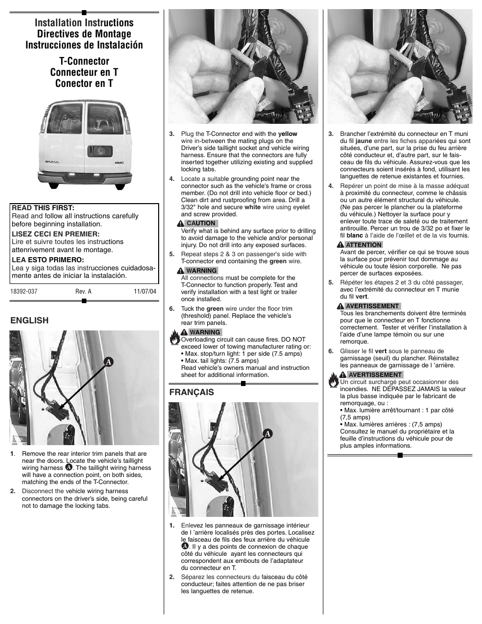 Draw-Tite 118392 T-ONE CONNECTOR User Manual | 2 pages