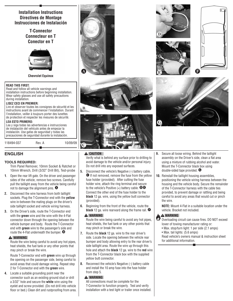Draw-Tite 118494 T-ONE CONNECTOR User Manual | 2 pages