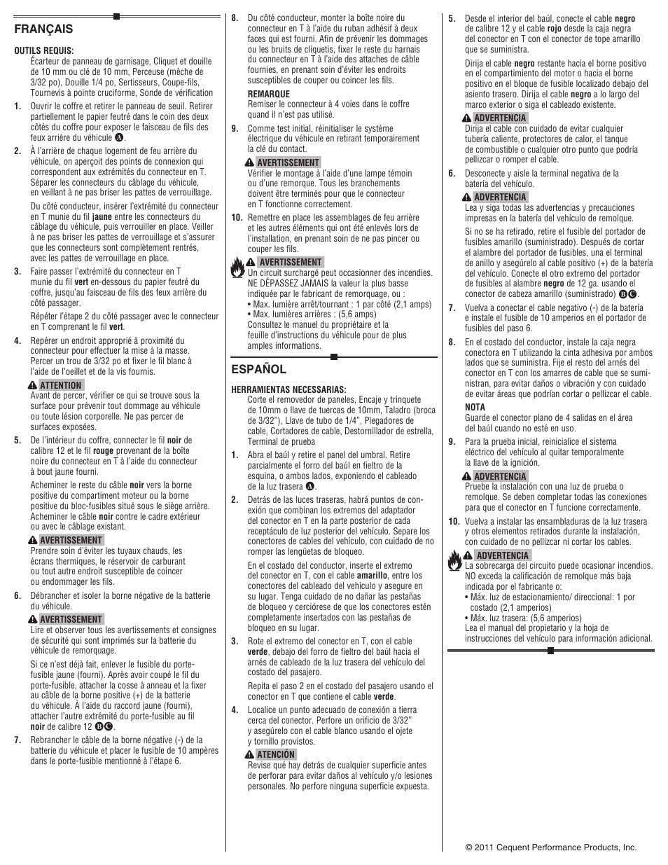 Français, Español | Draw-Tite 118535 T-ONE CONNECTOR User Manual | Page 2 / 2