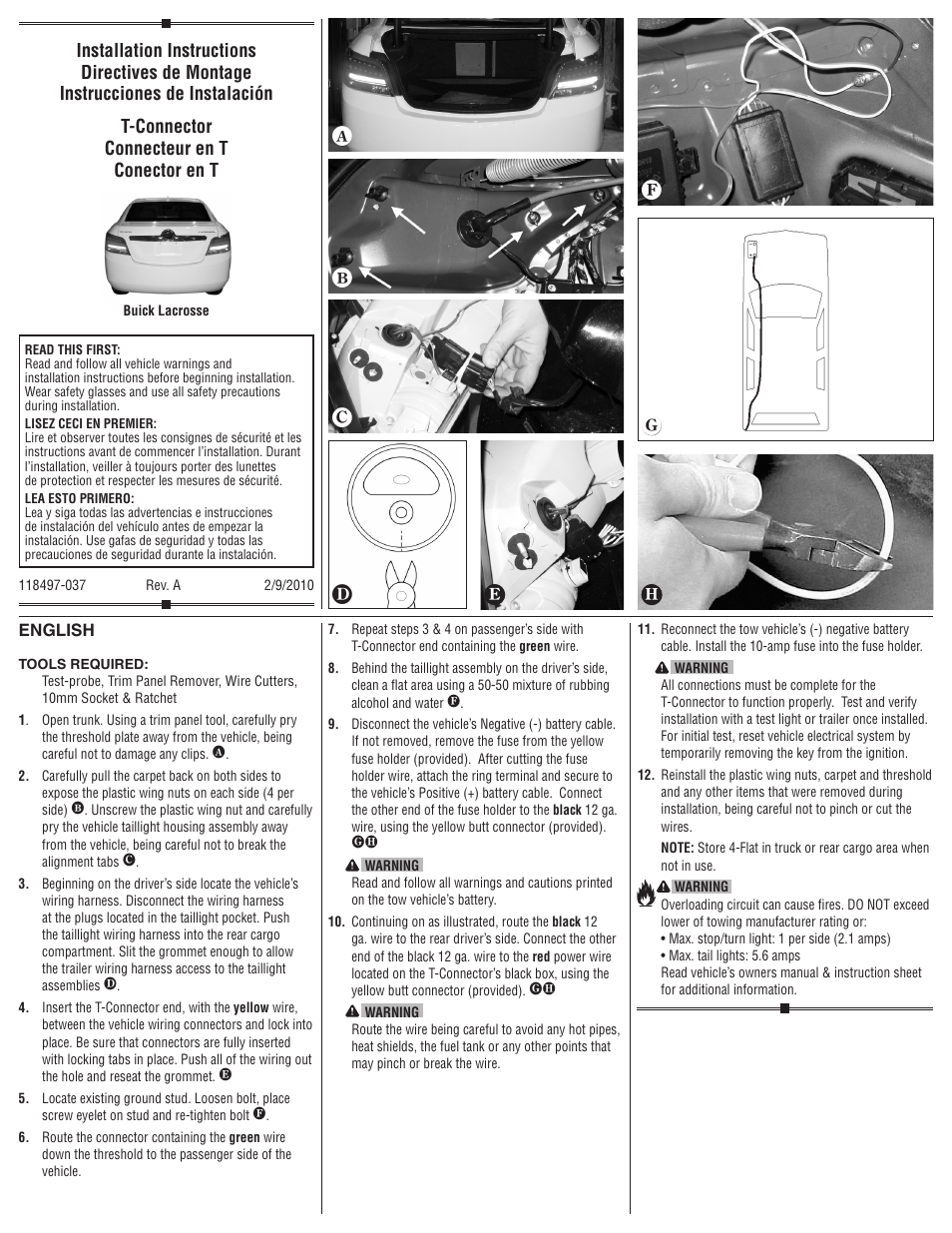 Draw-Tite 118497 T-ONE CONNECTOR User Manual | 2 pages