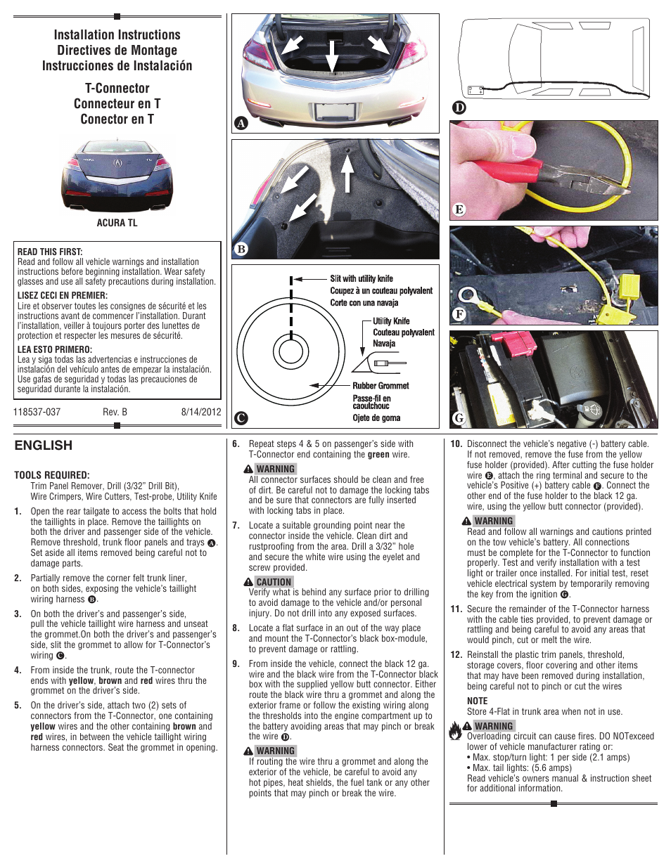 Draw-Tite 118537 T-ONE CONNECTOR User Manual | 2 pages