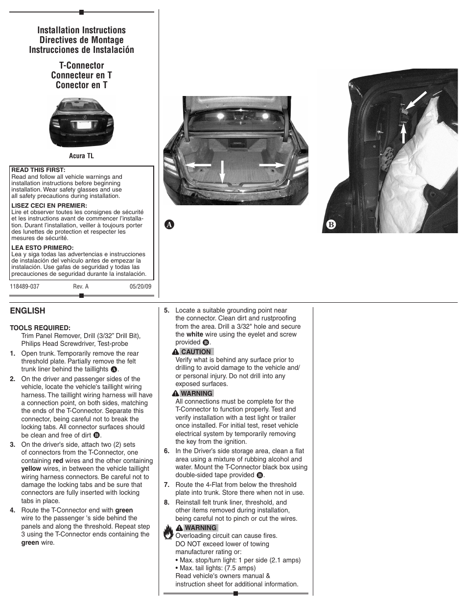 Draw-Tite 118489 T-ONE CONNECTOR User Manual | 2 pages