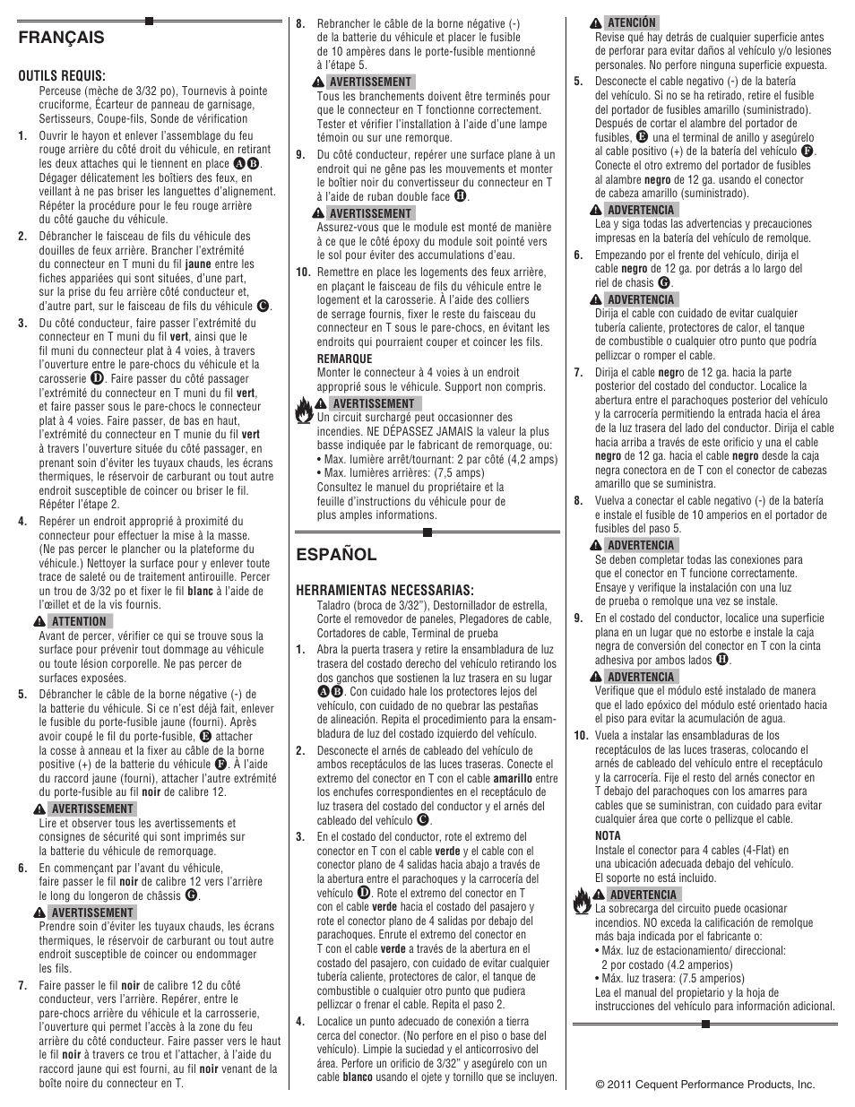 Français, Español | Draw-Tite 118554 T-ONE CONNECTOR User Manual | Page 2 / 2