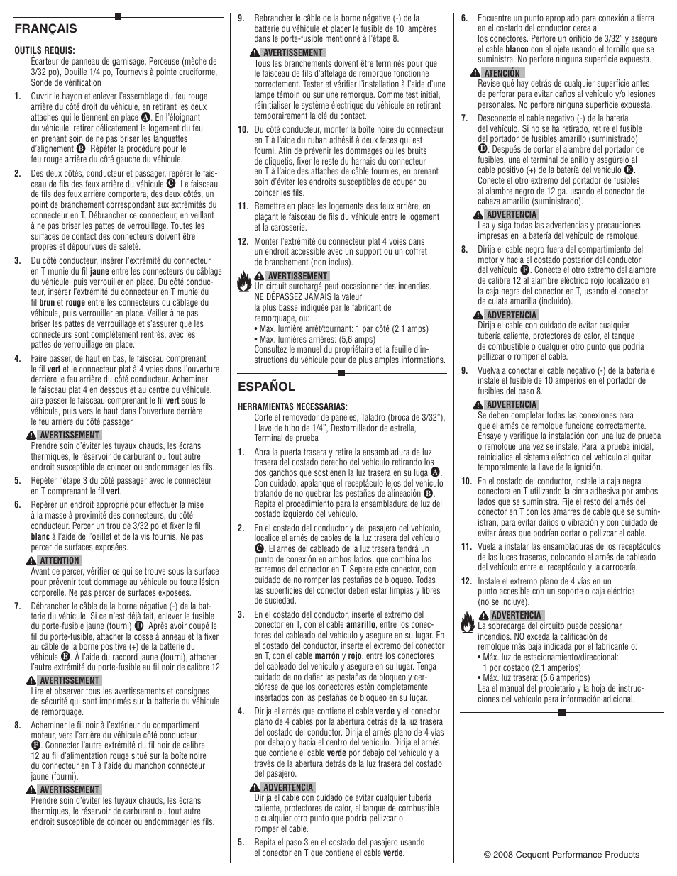 Français, Español | Draw-Tite 118474 T-ONE CONNECTOR User Manual | Page 2 / 2