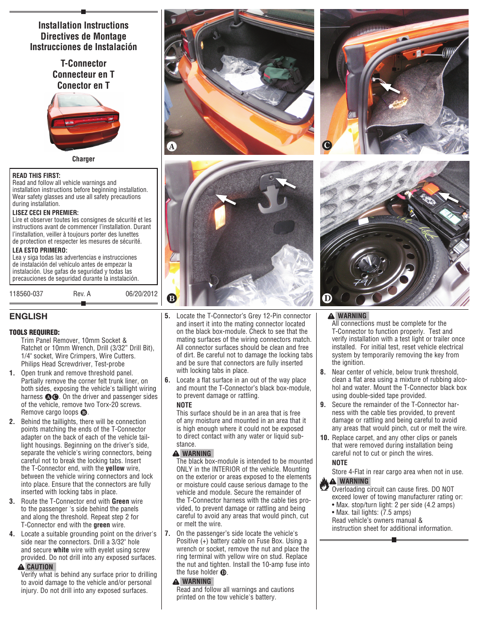 Draw-Tite 118560 T-ONE CONNECTOR User Manual | 2 pages