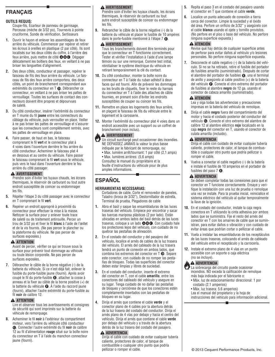Français, Español | Draw-Tite 118577 T-ONE CONNECTOR User Manual | Page 2 / 2