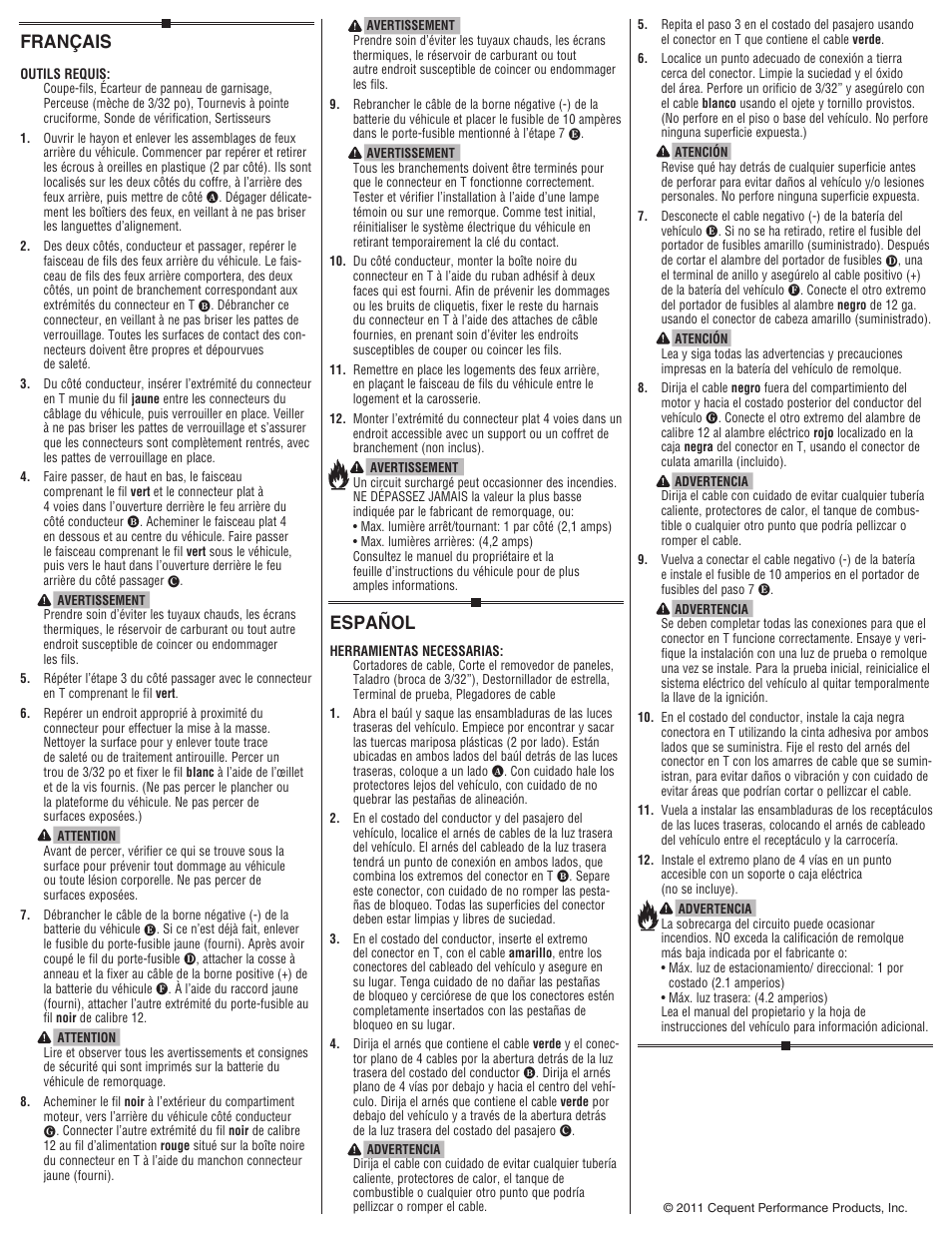 Français, Español | Draw-Tite 118550 T-ONE CONNECTOR User Manual | Page 2 / 2