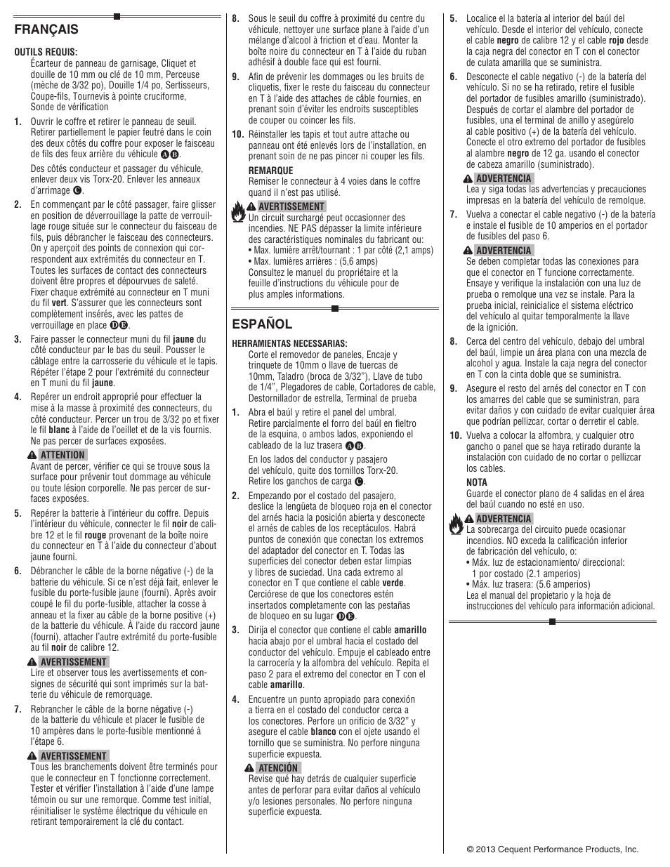 Français, Español | Draw-Tite 118600 T-ONE CONNECTOR User Manual | Page 2 / 2