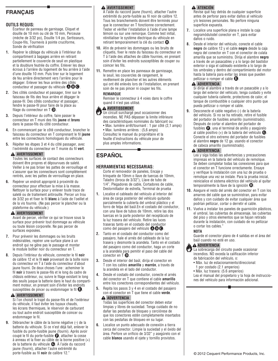 Français, Español | Draw-Tite 118574 T-ONE CONNECTOR User Manual | Page 2 / 2
