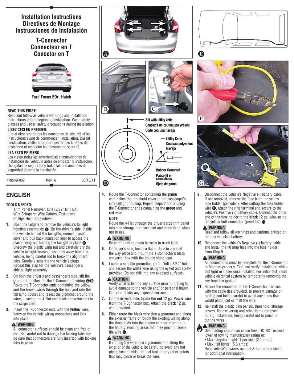 Draw-Tite 118549 T-ONE CONNECTOR User Manual | 2 pages