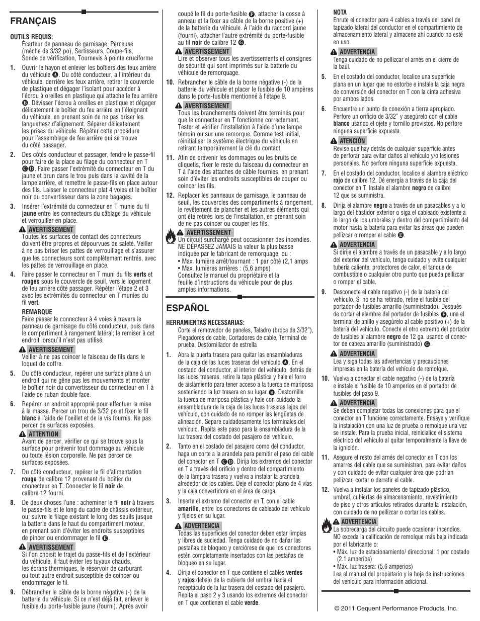 Français, Español | Draw-Tite 118549 T-ONE CONNECTOR User Manual | Page 2 / 2