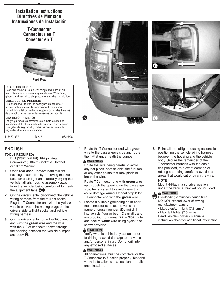 Draw-Tite 118472 T-ONE CONNECTOR User Manual | 2 pages