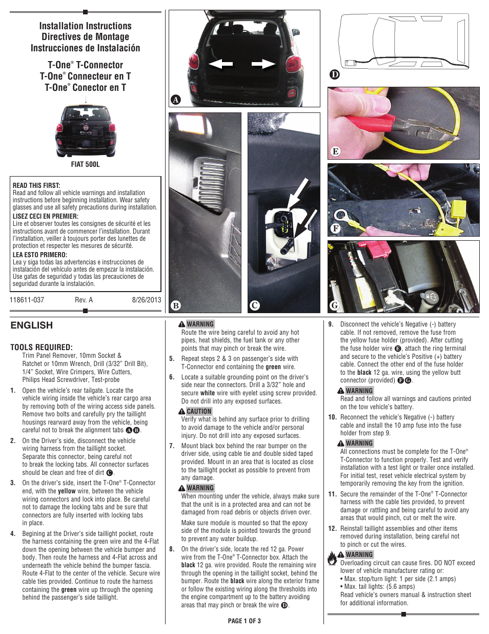 Draw-Tite 118611 T-ONE CONNECTOR User Manual | 3 pages