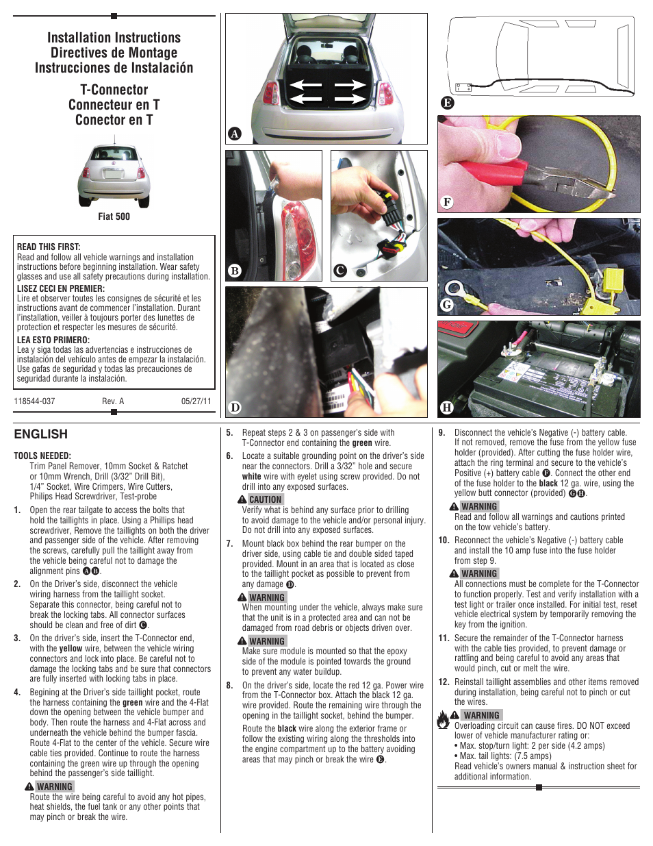 Draw-Tite 118546 T-ONE CONNECTOR User Manual | 2 pages