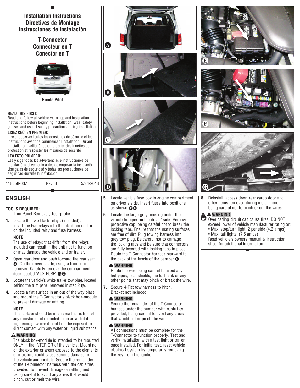 Draw-Tite 118558 T-ONE CONNECTOR User Manual | 2 pages