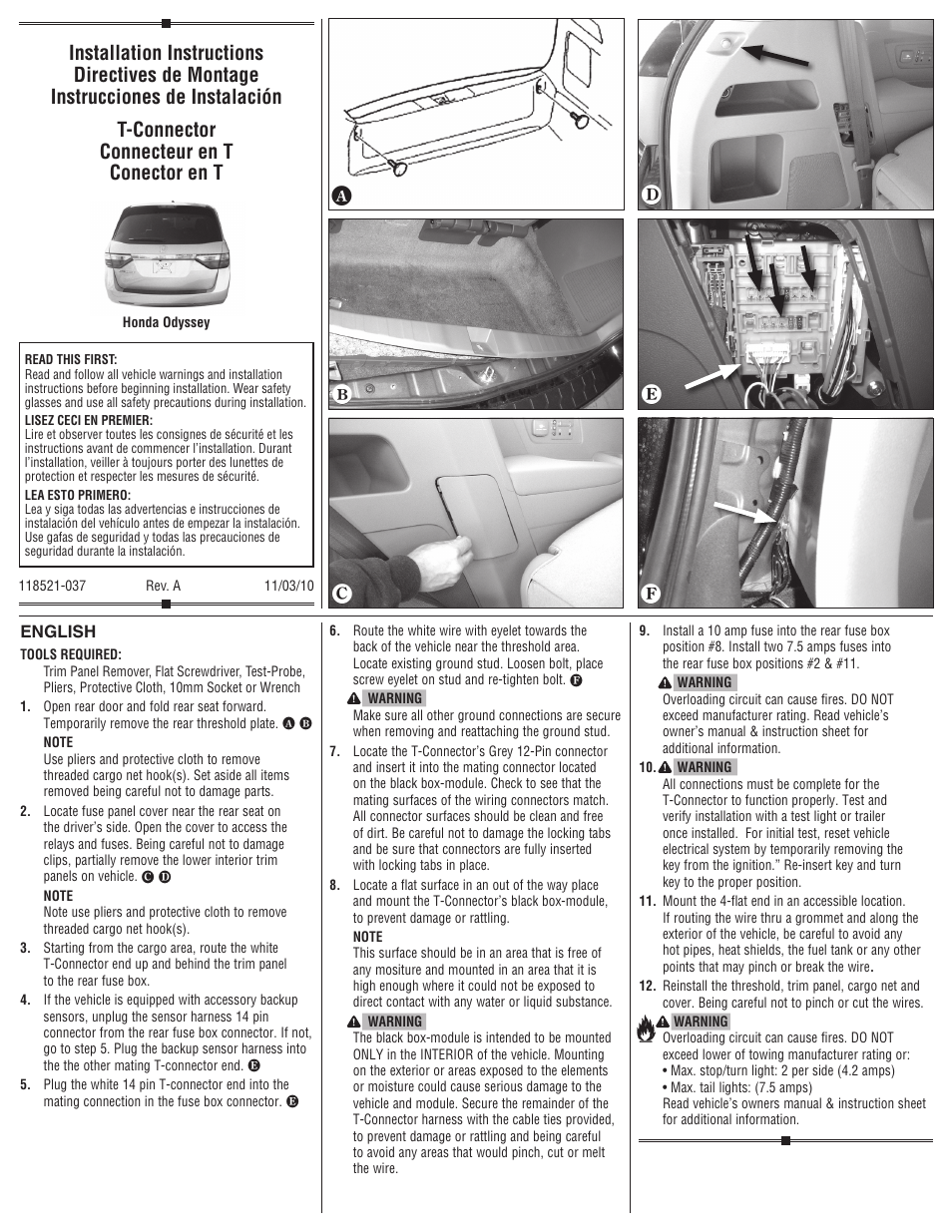 Draw-Tite 118521 T-ONE CONNECTOR User Manual | 2 pages