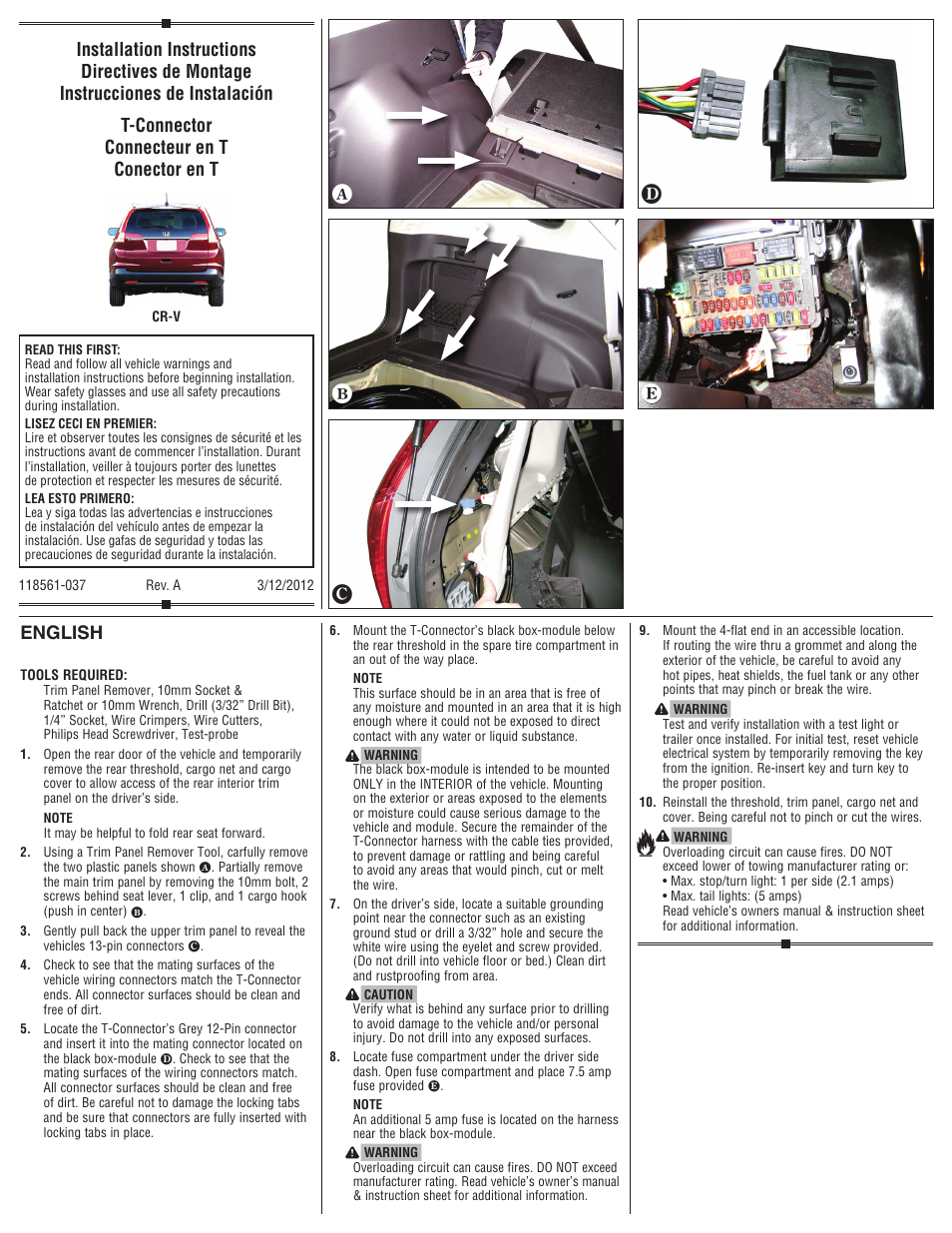 Draw-Tite 118561 T-ONE CONNECTOR User Manual | 2 pages