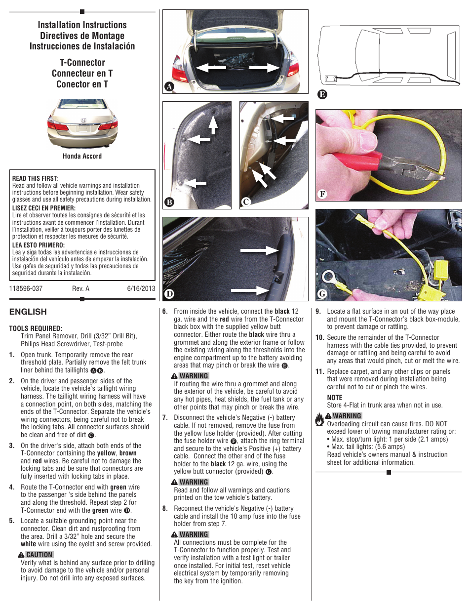 Draw-Tite 118596 T-ONE CONNECTOR User Manual | 2 pages