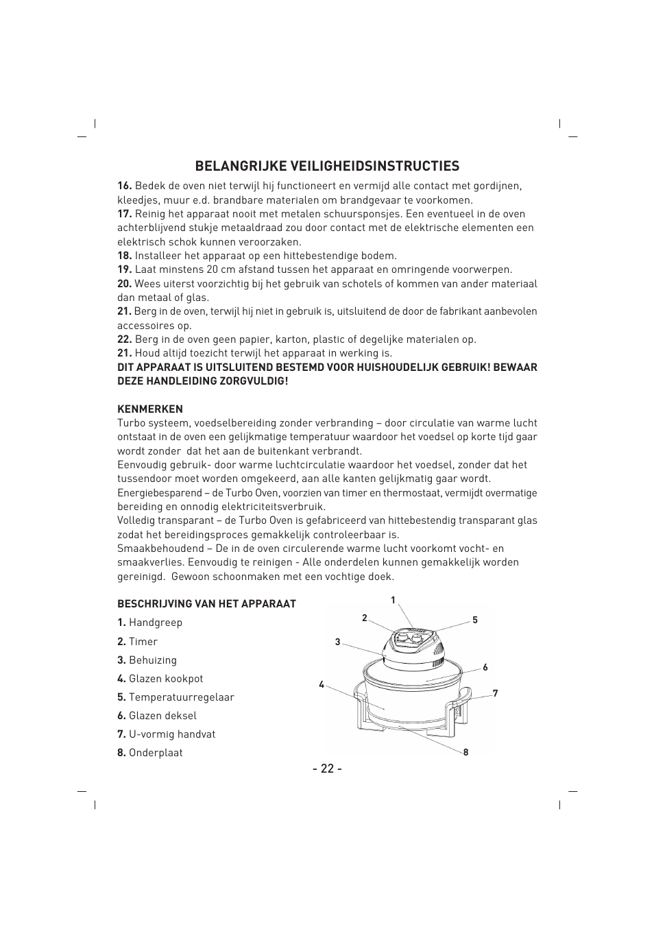Belangrijke veiligheidsinstructies | SINBO SCO 5023 User Manual | Page 23 / 60