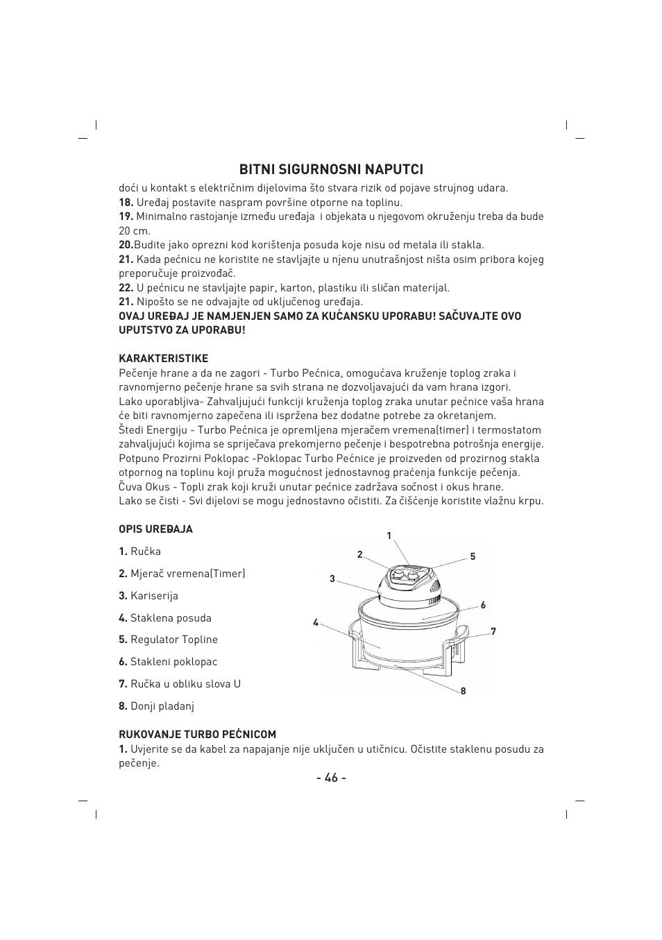 Bitni sigurnosni naputci | SINBO SCO 5023 User Manual | Page 47 / 60