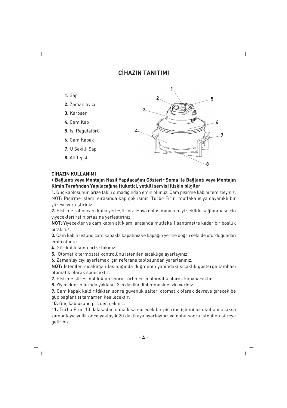 C‹hazin tanitimi | SINBO SCO 5023 User Manual | Page 5 / 60