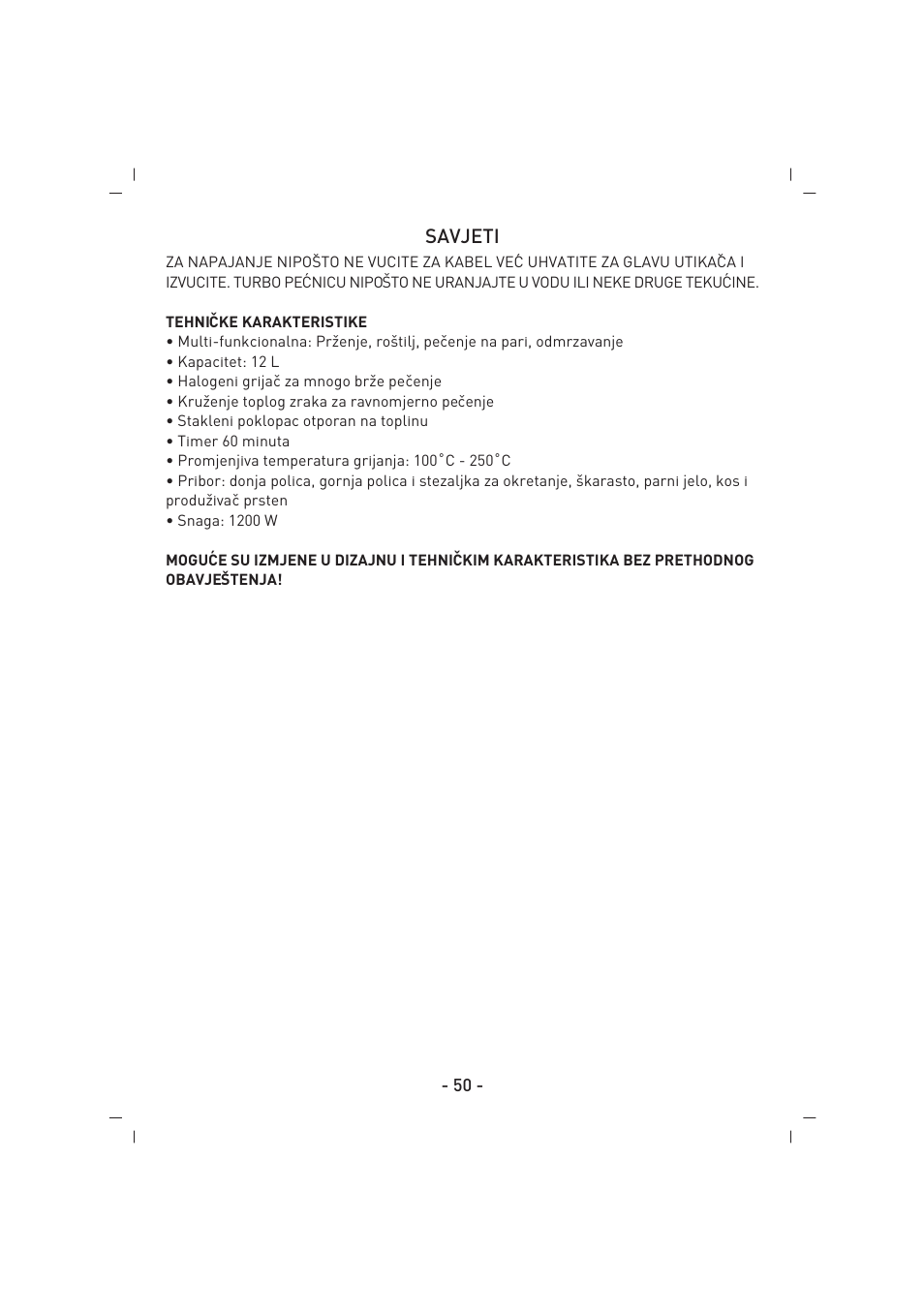 Savjeti | SINBO SCO 5023 User Manual | Page 51 / 60
