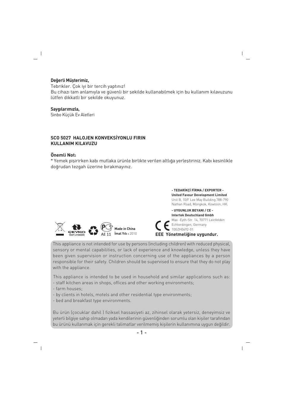 SINBO SCO 5027 User Manual | Page 2 / 48