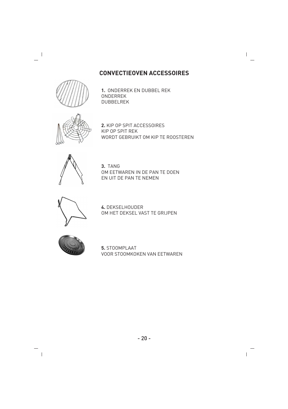 Convectieoven accessoires | SINBO SCO 5027 User Manual | Page 21 / 48
