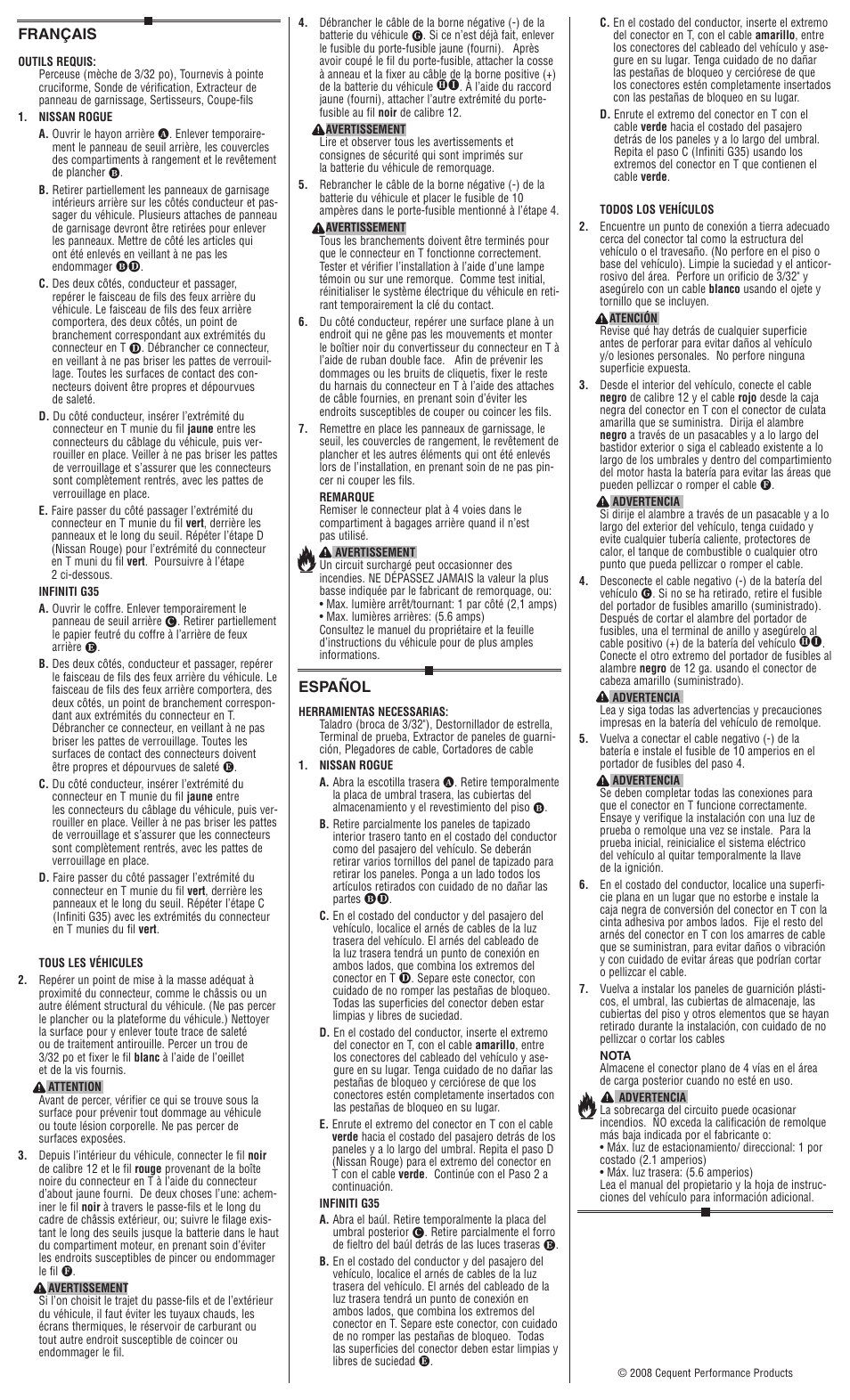 Français, Español | Draw-Tite 118480 T-ONE CONNECTOR User Manual | Page 2 / 2