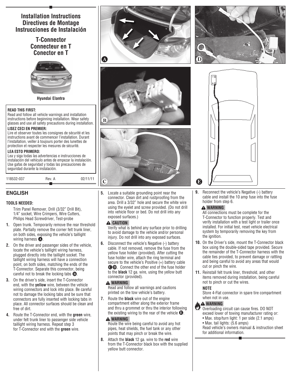 Draw-Tite 118532 T-ONE CONNECTOR User Manual | 2 pages