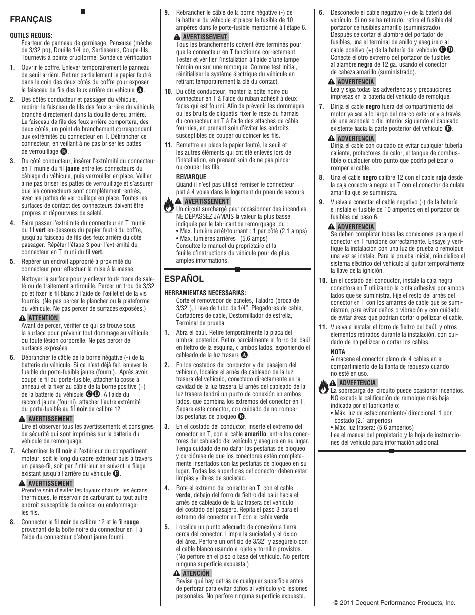 Français, Español | Draw-Tite 118532 T-ONE CONNECTOR User Manual | Page 2 / 2