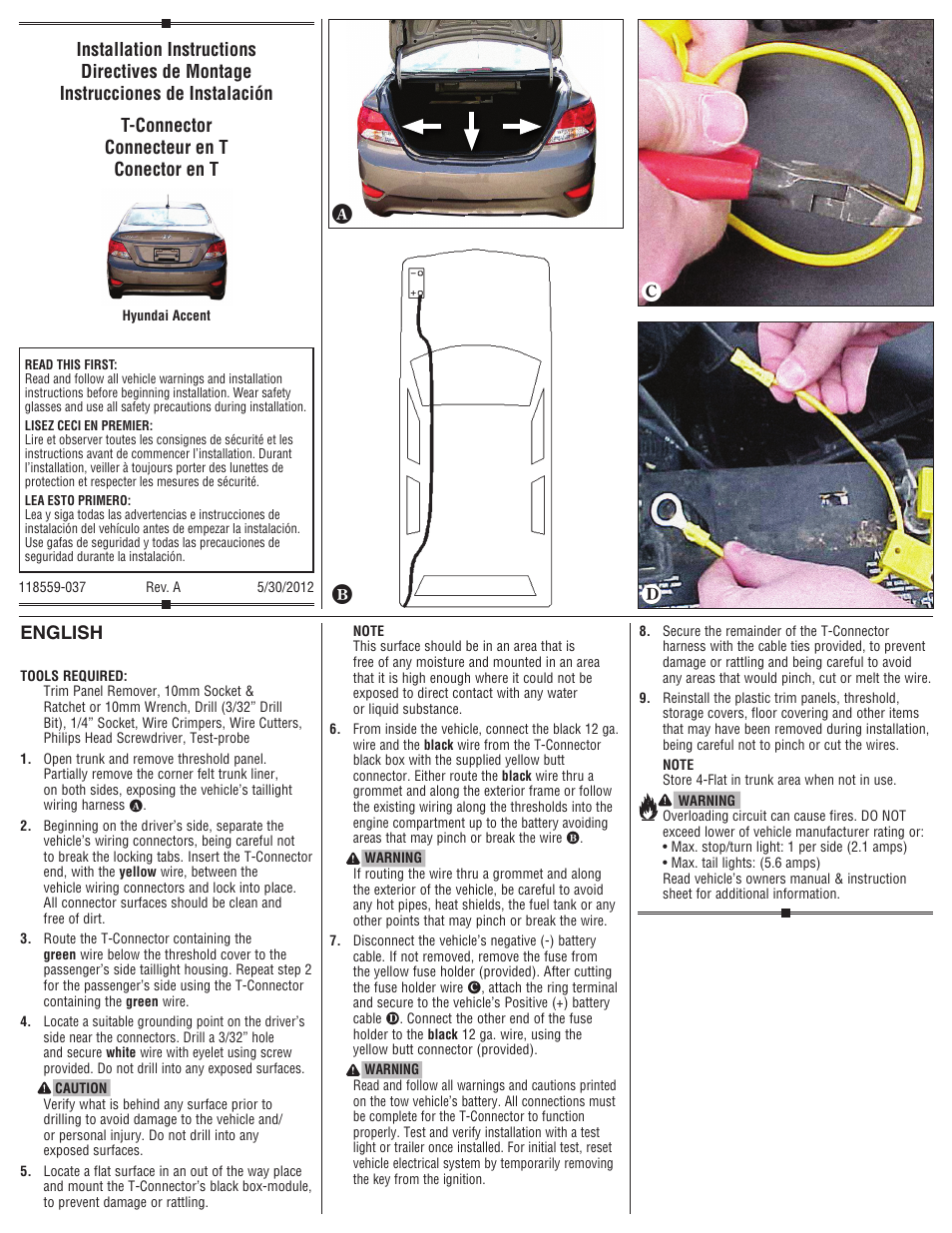 Draw-Tite 118559 T-ONE CONNECTOR User Manual | 2 pages