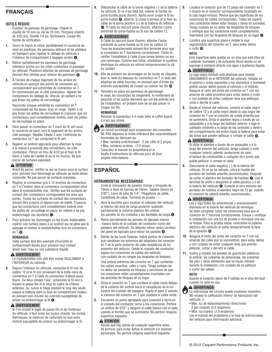 Français, Español | Draw-Tite 118563 T-ONE CONNECTOR User Manual | Page 2 / 2