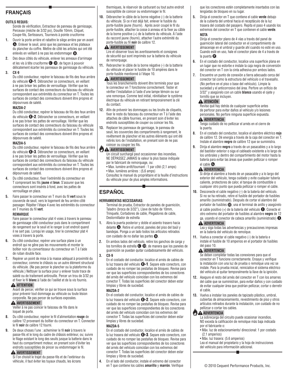 Français, Español | Draw-Tite 118520 T-ONE CONNECTOR User Manual | Page 2 / 2