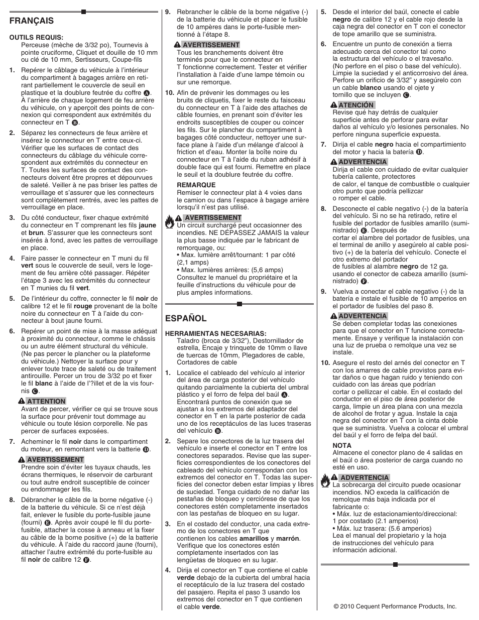 Français, Español | Draw-Tite 118502 T-ONE CONNECTOR User Manual | Page 2 / 2