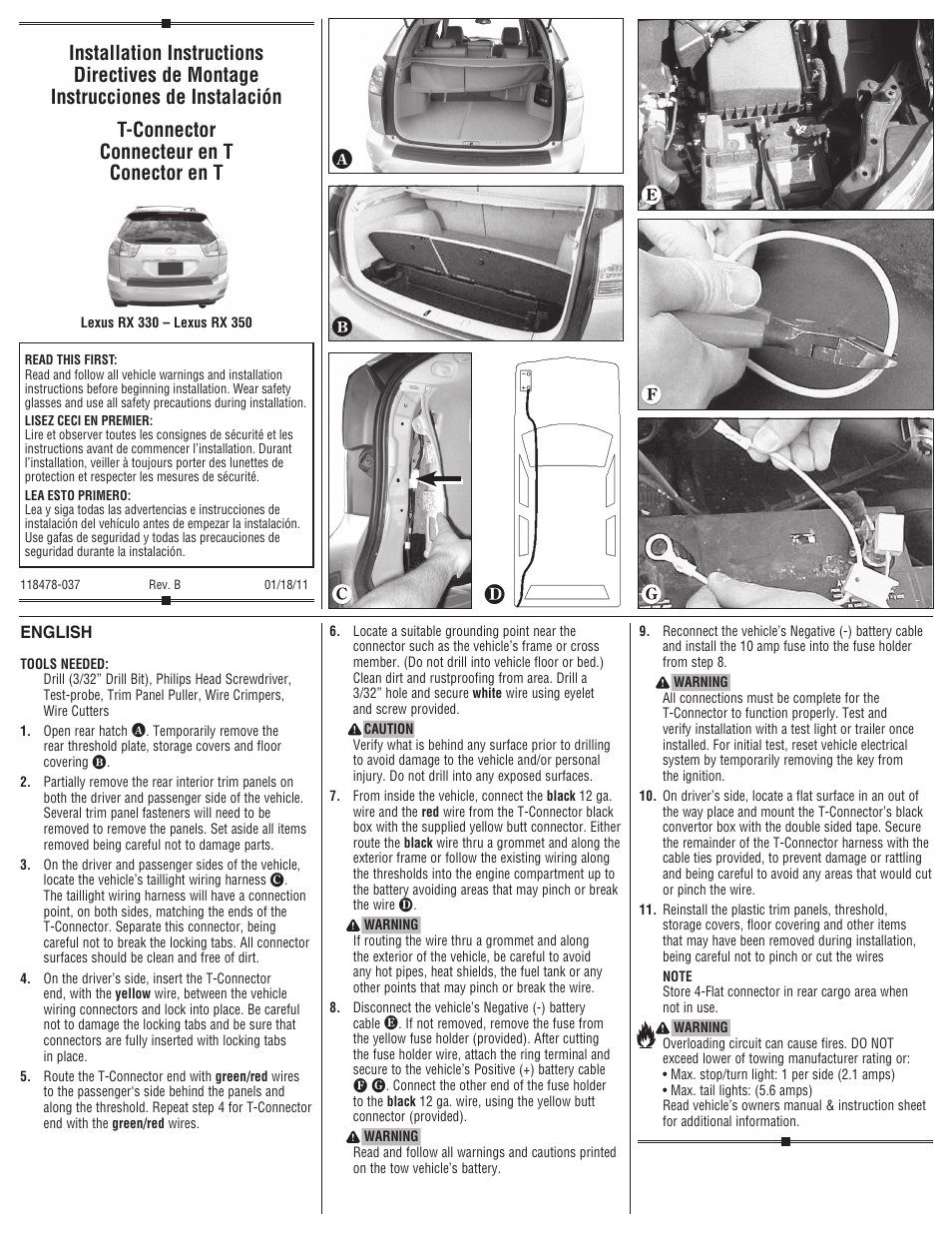 Draw-Tite 118478 T-ONE CONNECTOR User Manual | 2 pages