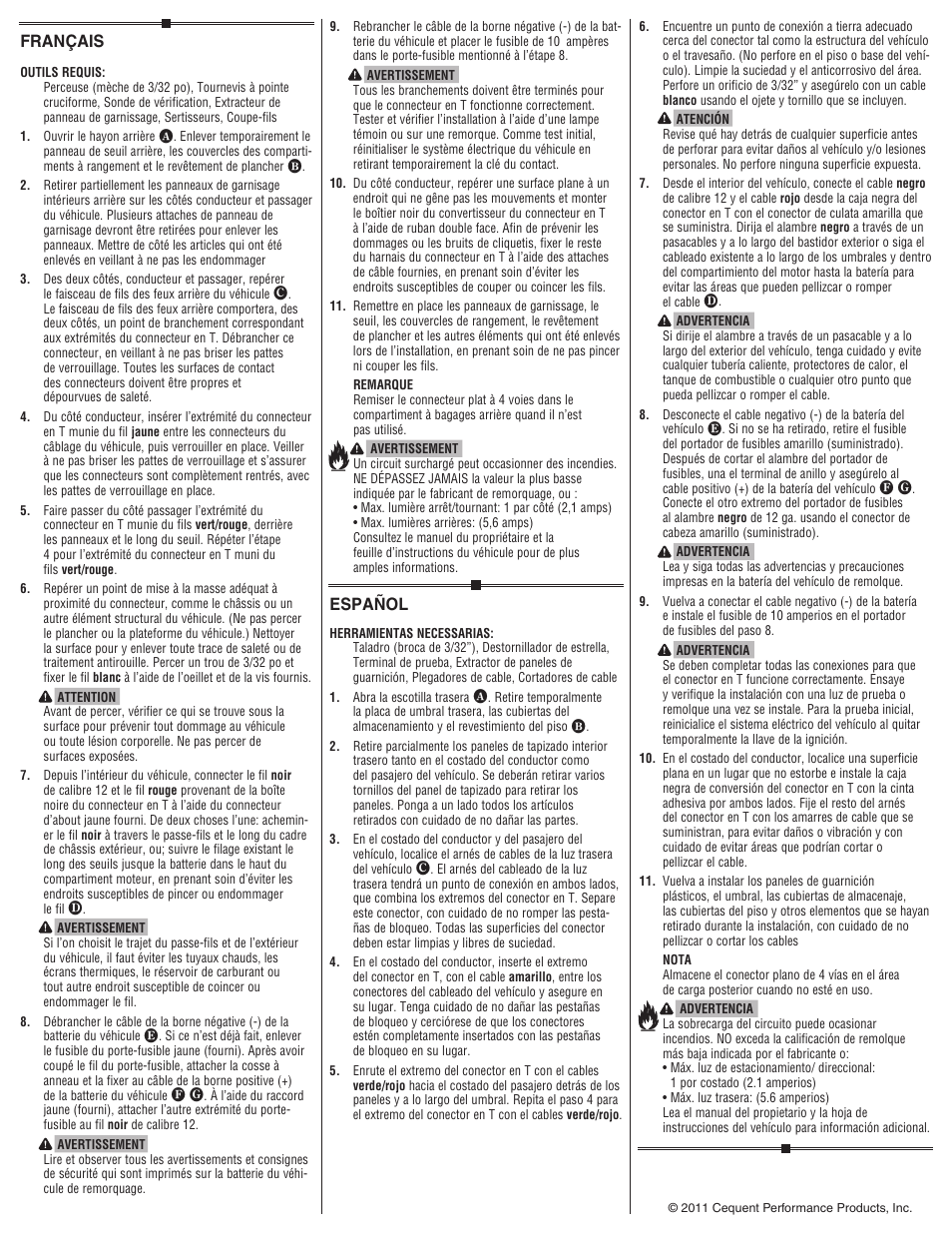 Français, Español | Draw-Tite 118478 T-ONE CONNECTOR User Manual | Page 2 / 2