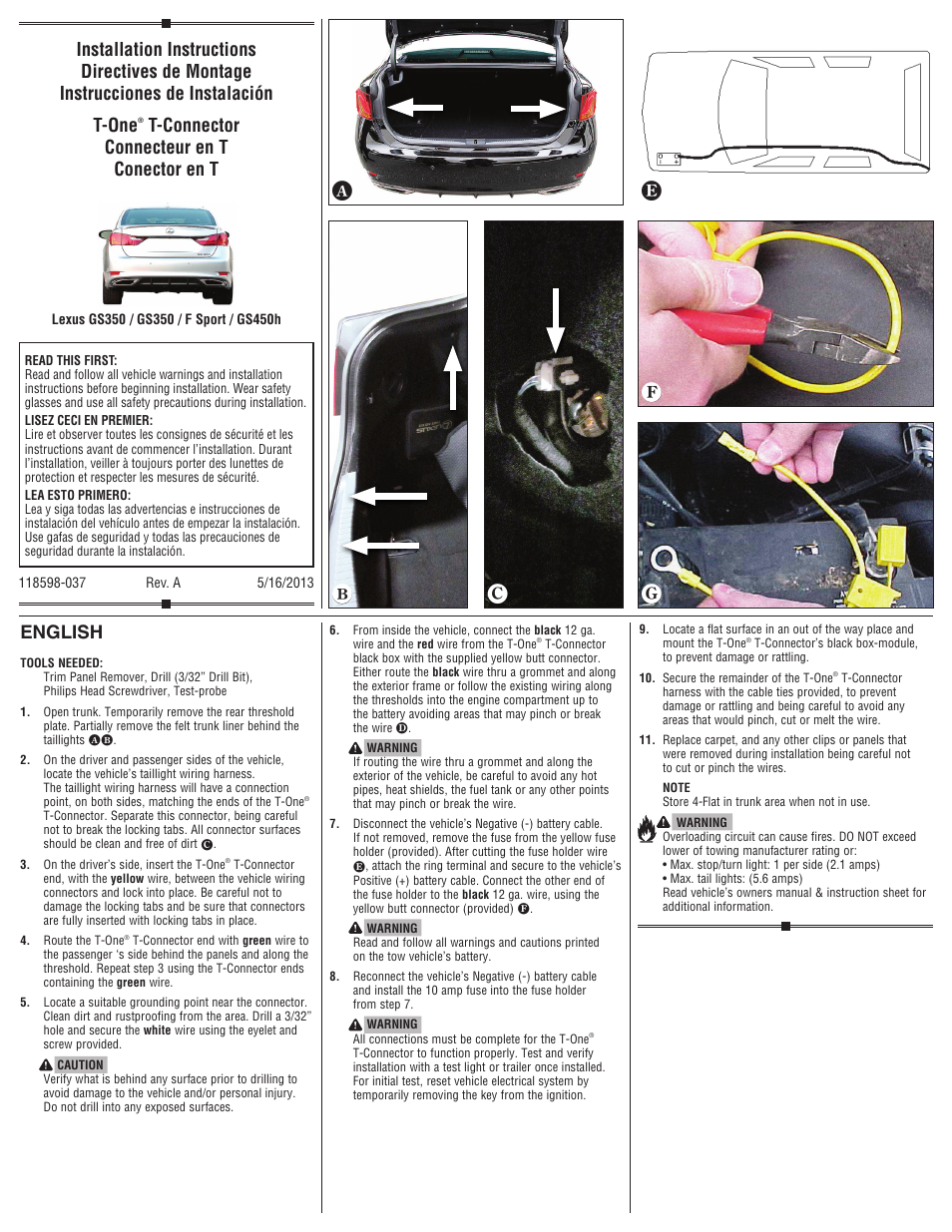 Draw-Tite 118598 T-ONE CONNECTOR User Manual | 2 pages