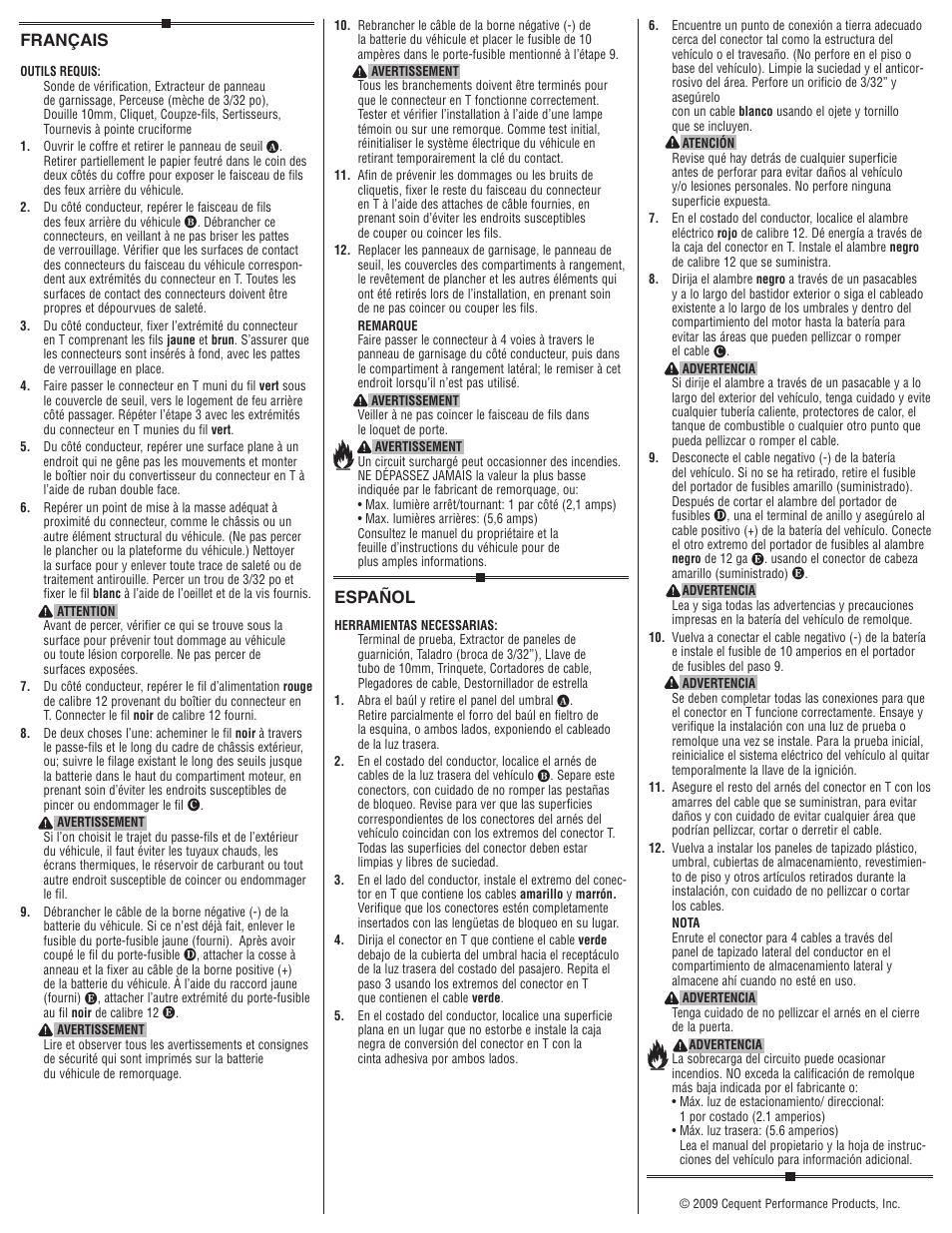 Español, Français | Draw-Tite 118488 T-ONE CONNECTOR User Manual | Page 2 / 2