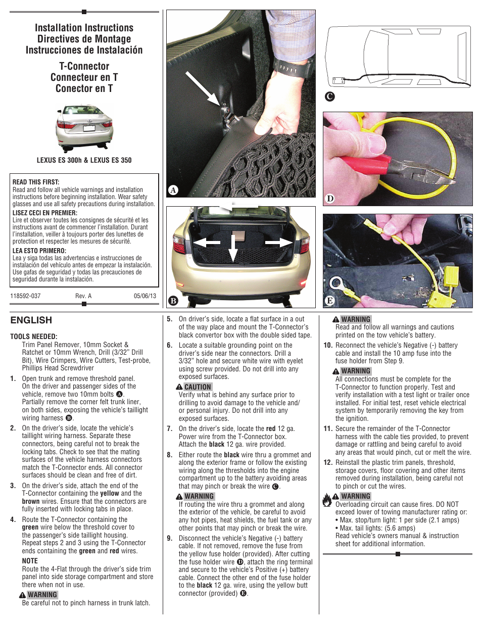 Draw-Tite 118592 T-ONE CONNECTOR User Manual | 2 pages