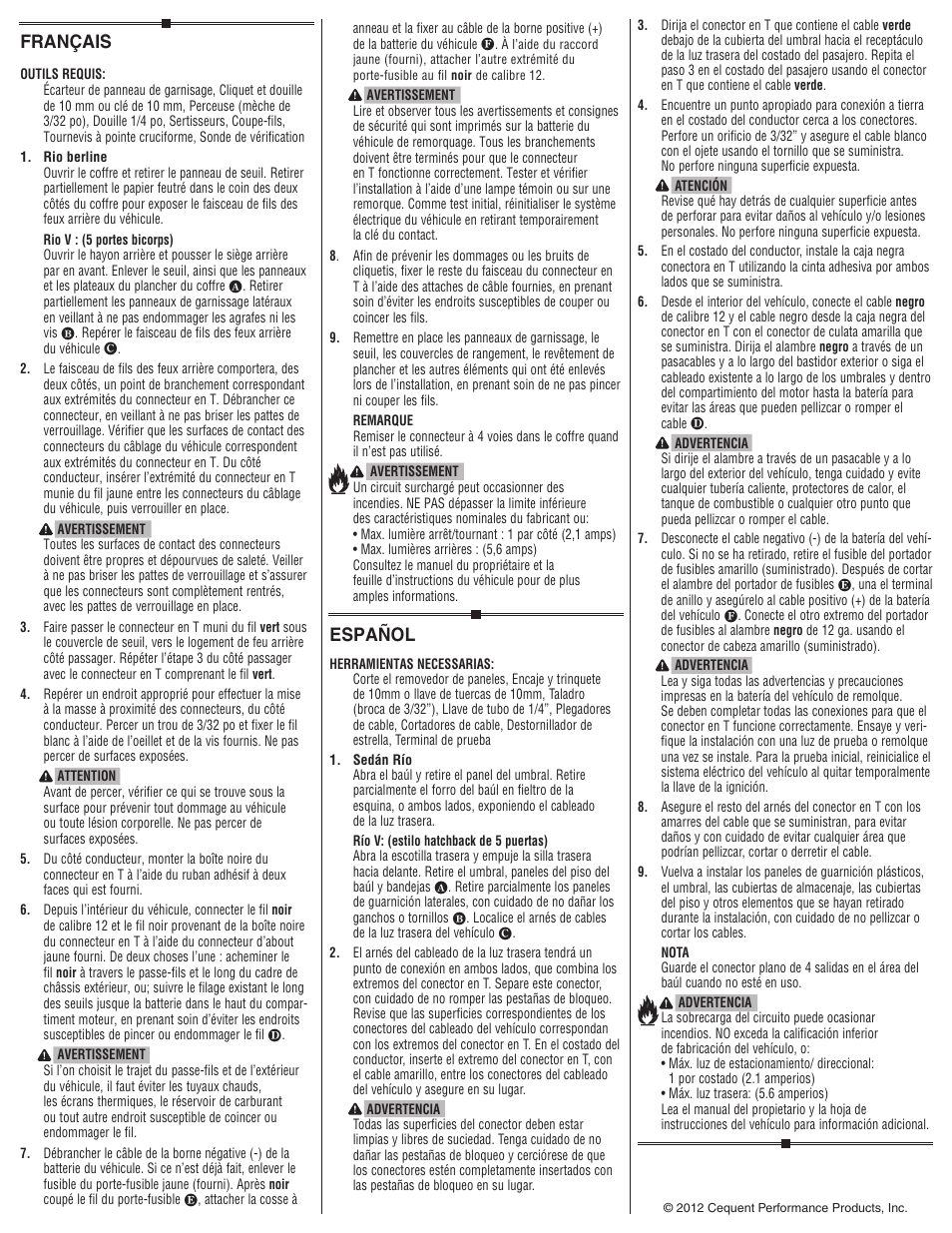 Español, Français | Draw-Tite 118570 T-ONE CONNECTOR User Manual | Page 2 / 2